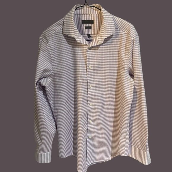 Calvin Klein Men 16 32/33  Purple Non Iron Slim Fit Long Sleeve Dress Shirt - Picture 1 of 9